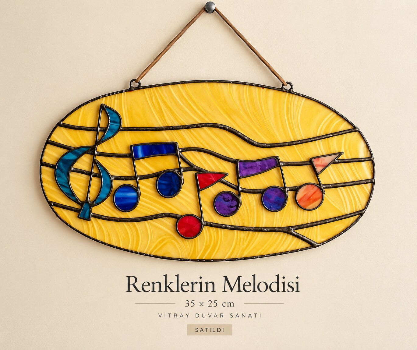 Renklerin Melodisi, 35 × 25 cm, satılmış vitray eser