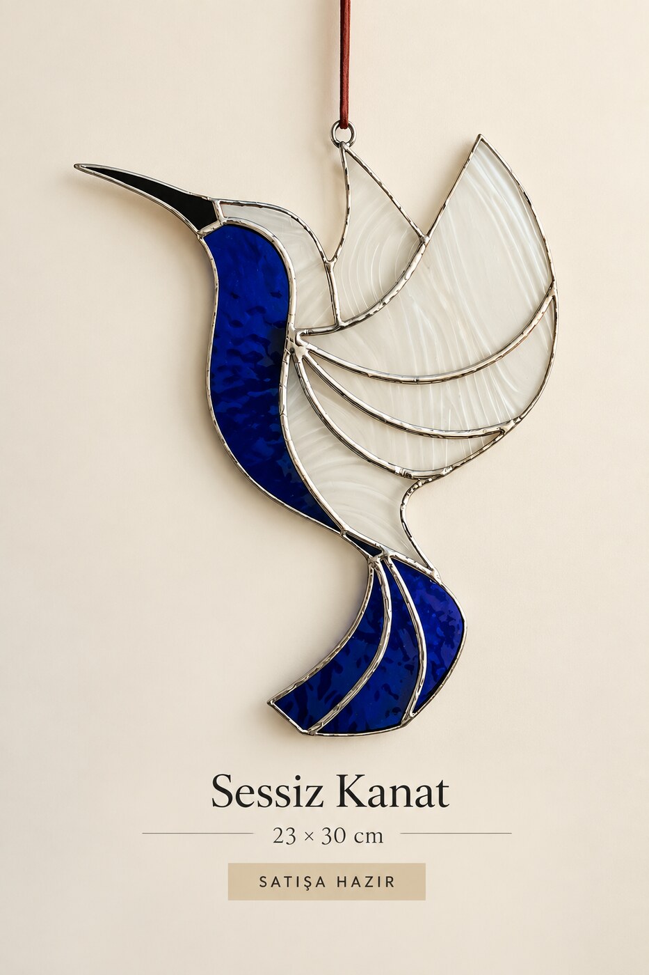 Sessiz Kanat, 23 × 30 cm, satışa hazır vitray eser